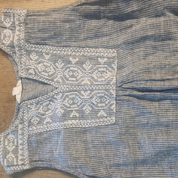 Beach Lunch Lounge Sleeveless Blue and White Striped Tunic. Size M. - Picture 2 of 6